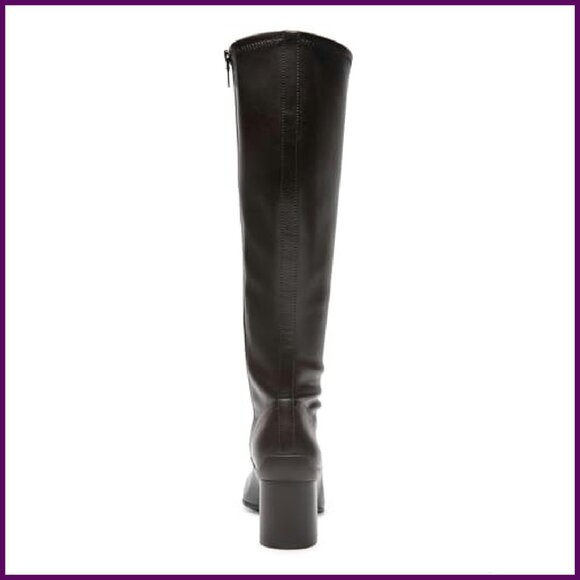 Knee-High Stretch Boots with Square Toe, Size 7 - Picture 4 of 8